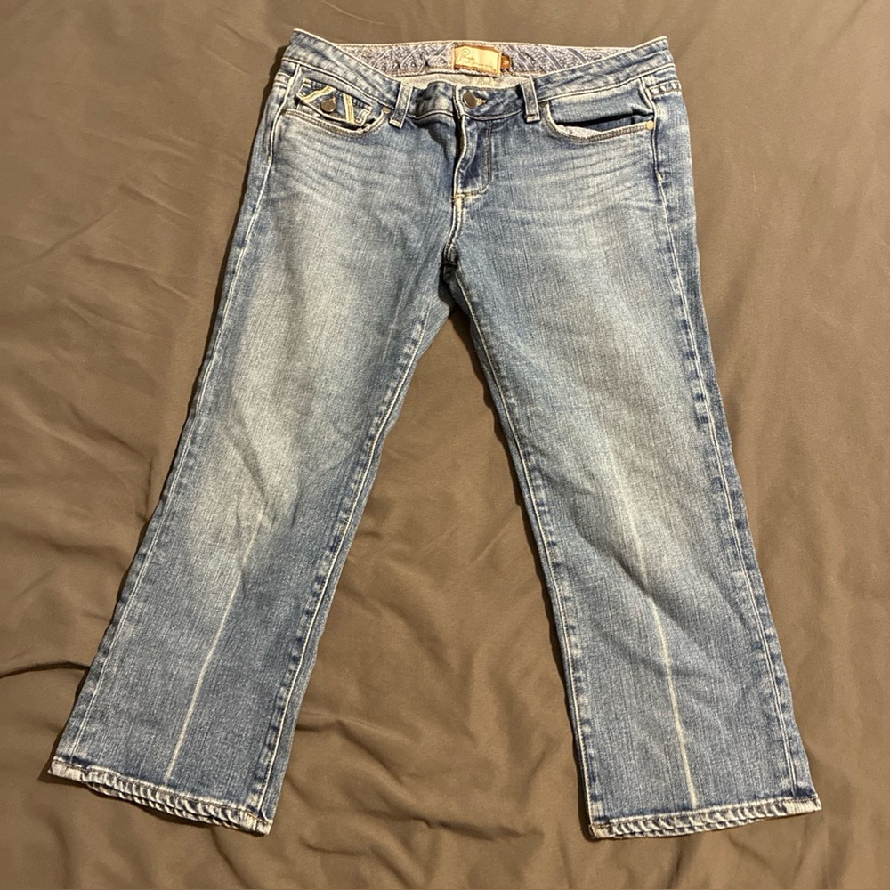 Paige Jeans Womens 30 Fairfax Cropped Low Rise Blue Denim